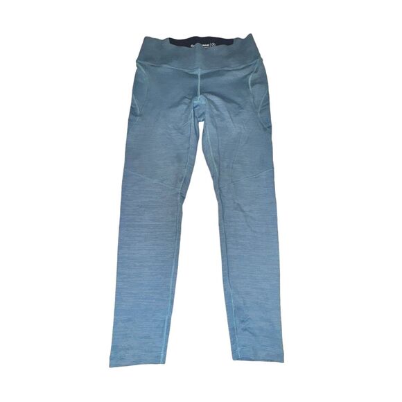 Outdoor Voices Techsweat Flex Leggings Women M Heathered Blue Mid Rise Drawcord - Picture 1 of 4